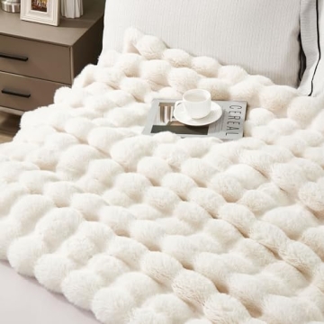 DREAMNINE Plush Faux Rabbit Fur Throw Blanket - Cozy Comfort