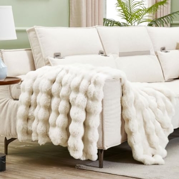 DREAMNINE Plush Faux Rabbit Fur Throw Blanket - Cozy Comfort