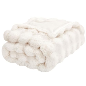 DREAMNINE Plush Faux Rabbit Fur Throw Blanket - Cozy Comfort