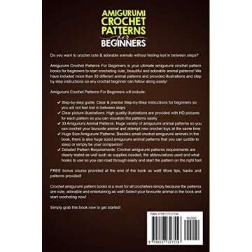 Amigurumi Crochet Patterns For Beginners: 33 Cute & Easy Crochet Amigurumi Animals Patterns For Begi...