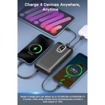 Portable Power Bank 45800mAh Fast Charging with Cables