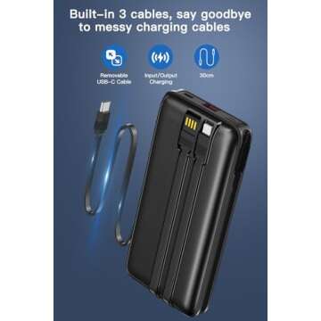 Portable Power Bank 45800mAh Fast Charging with Cables