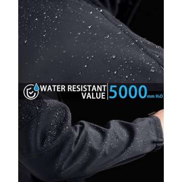 MAGCOMSEN Mens Tactical Jacket Warm Fleece Lined Softshell Jacket Stand Collar Windbreaker Outwear Black L