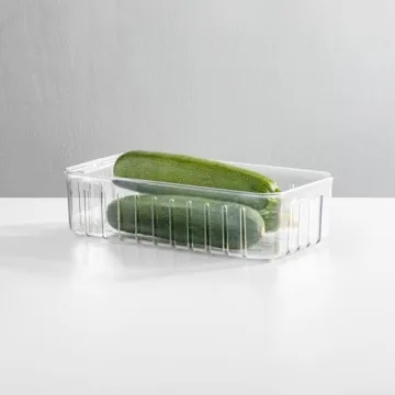 mDesign Plastic Food Container Organizer for Produce Storage