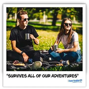 ELIXIR GLASSWARE Stainless Steel Coffee Mug with Lid Set of 2-14 oz - Leak Proof with Double Wall Insulated Coffee Mug with Handle & Lid - Travel Mug - Double Walled Coffee Cup