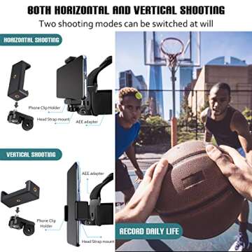 GoollRend POV/VLOG Mount Kit, Compatible with iPhone, Samsung, GoPro Hero 9, 8, 7, 6, 5, OSMO Action, AKASO, Action Camera and Cell Phone Video Shoot Accessories