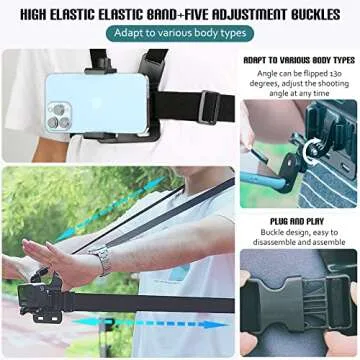 GoollRend POV/VLOG Mount Kit, Compatible with iPhone, Samsung, GoPro Hero 9, 8, 7, 6, 5, OSMO Action, AKASO, Action Camera and Cell Phone Video Shoot Accessories