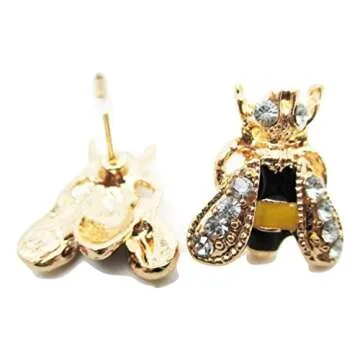 Bumble Bee Stud Post Earrings - New - Pair!