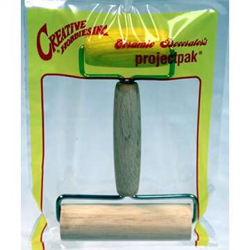 Creative Hobbies Hardwood Pony Roller - 2 in 1 Design Dual Roller Tool for Ceramic, Pottery Clay Working, Rhinestone Embroidery Diamond Painting, Craft Clay Roller, Wooden Roller