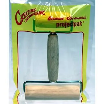 Creative Hobbies Hardwood Pony Roller - 2 in 1 Design Dual Roller Tool for Ceramic, Pottery Clay Working, Rhinestone Embroidery Diamond Painting, Craft Clay Roller, Wooden Roller