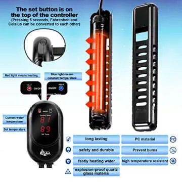 AQQA 200W Submersible Aquarium Heater with Controller