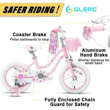 Daisy Princess Girl's Bike 12-16 Inch with Training Wheels