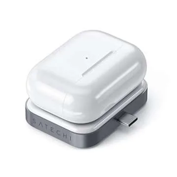Satechi USB C Wireless Charging Dock - Compatible with Apple AirPods Pro 2/1 & AirPods Gen 3/2/ 1 with Wireless Charging Case (Not Included)