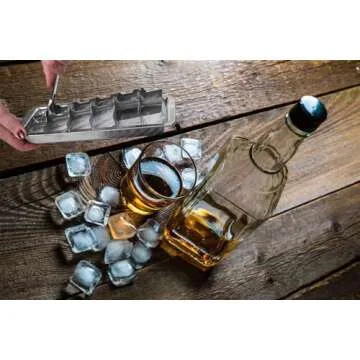 Stainless Steel Ice Cube Maker Tray,Lever Style Ice Cube Mold Quick To Making 18 Ice Cubes