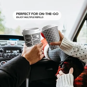 JOLLY PARTY 16 oz Disposable Coffee Cups with Lids