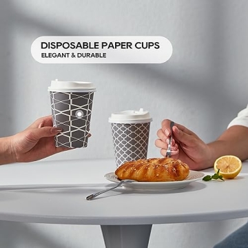 JOLLY PARTY 16 oz Disposable Coffee Cups with Lids