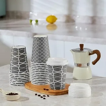 JOLLY PARTY 16 oz Disposable Coffee Cups with Lids