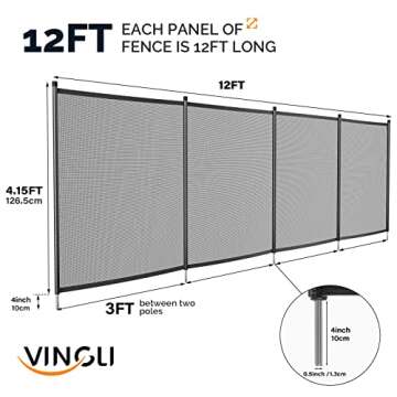 VINGLI Swimming Pool Fence 4Ft x 108Ft Safety Fencing