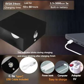 ZYI Indoor LED Wall Lamp with Touch Switch, Cordless Lamp Rechargeable USB Wall Sconce Lights Battery Powered Bedside Lamps for Bedroom Children's Room Corridor Stairwell(Black, 6000K)