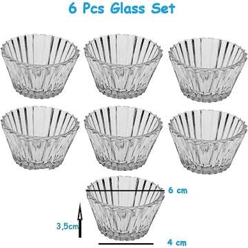 CERENILY MiniSmall Glass Bowls - Small Bowls Perfect for Prep, Dips, Nuts, or Candy - Meal Prep Bowls or Dessert Bowls, Set of 6