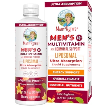 MaryRuth Organics Men's Liquid Multivitamin 40+ | Ultra Absorption | Energy & Immune Support | Non-G...