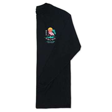 Riot Society Flamingo Blossom Mens Long Sleeve T-Shirt - Black, X-Large