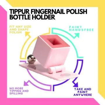 Nail Polish Holder - Anti-Spill Nail Polish Organizer Case-Nail Care Products with Rubber Pad Grippy Bottom & Wide Stable Base-Nail Polish Holder and Organizer for Mani/Pedi, Nail Art Tools (Pink)