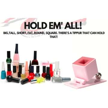 Nail Polish Holder - Anti-Spill Nail Polish Organizer Case-Nail Care Products with Rubber Pad Grippy Bottom & Wide Stable Base-Nail Polish Holder and Organizer for Mani/Pedi, Nail Art Tools (Pink)