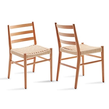 Stylish STARY Wood Rattan Dining Room Chairs for Comfort