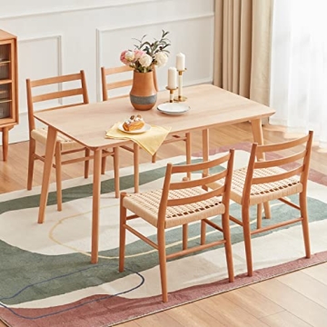 Stylish STARY Wood Rattan Dining Room Chairs for Comfort