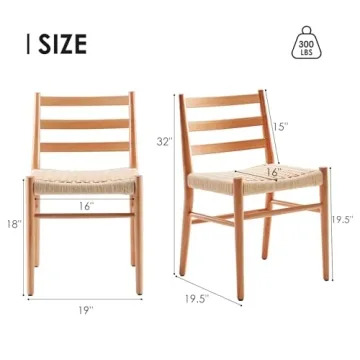 Stylish STARY Wood Rattan Dining Room Chairs for Comfort