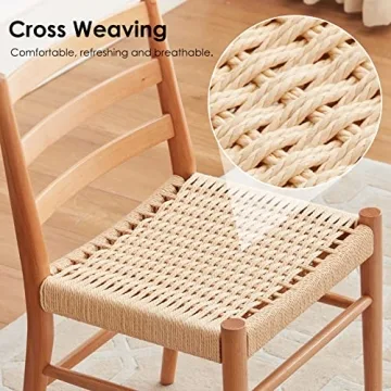 Stylish STARY Wood Rattan Dining Room Chairs for Comfort