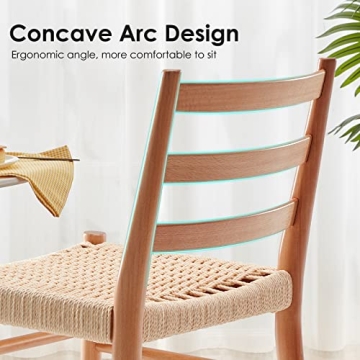 Stylish STARY Wood Rattan Dining Room Chairs for Comfort