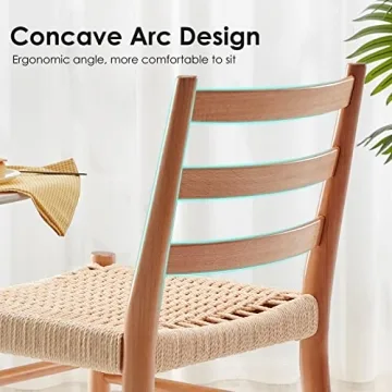 Stylish STARY Wood Rattan Dining Room Chairs for Comfort