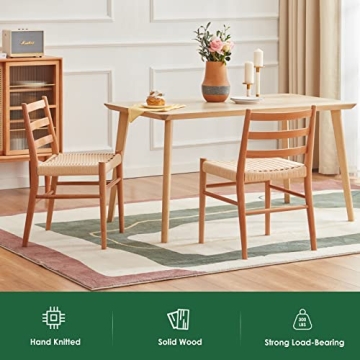 Stylish STARY Wood Rattan Dining Room Chairs for Comfort