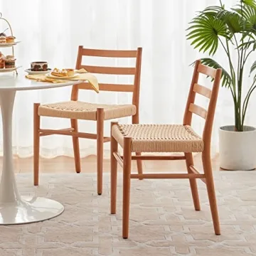 Stylish STARY Wood Rattan Dining Room Chairs for Comfort