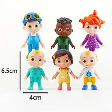 CoComelon Official Friends & Family, 6 Figure Pack - 3 Inch Character Toys - Features Two Baby JJ Fi...