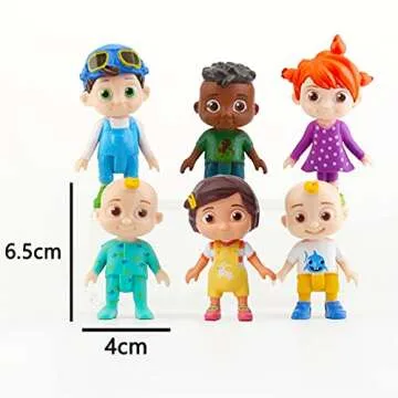 CoComelon Official Friends & Family, 6 Figure Pack - 3 Inch Character Toys - Features Two Baby JJ Fi...