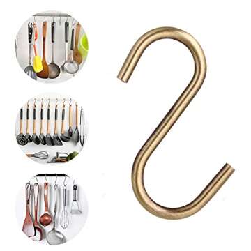 TOPIND 20 Pack 2.4in S Hooks, Heavy Duty Steel S Hanging Hooks for Kitchen, Workshop, Bathroom, Garden, Pan Pot Rack, Closet, Hanging Plants, Cups, Jeans