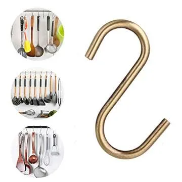 TOPIND 20 Pack 2.4in S Hooks, Heavy Duty Steel S Hanging Hooks for Kitchen, Workshop, Bathroom, Garden, Pan Pot Rack, Closet, Hanging Plants, Cups, Jeans