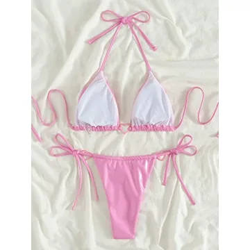 COZYEASE Women's Two Piece Glitter Bikini for Summer