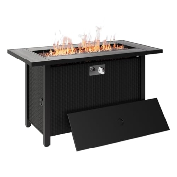 Walsunny Outdoor Propane Fire Pit Table 45 Inch Stylish Heat