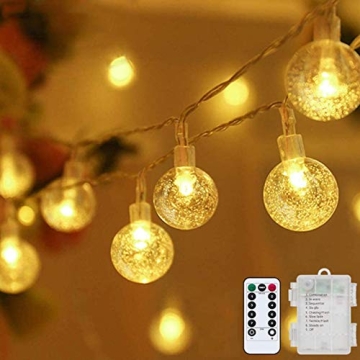 Metaku Globe Fairy Lights - 33ft 80LED Remote Battery Operated