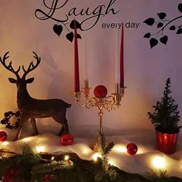 Sziqiqi Candelabra Candlestick Holder for Taper Candles for Wedding Event Candle Centerpiece Home Holiday Decoration, Zinc Alloy 5-stem 10.6in, Gold Finish