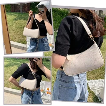 DOREAMALOE Retro Crocodile Shoulder Bag for Women