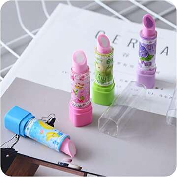 Balacoo 8Pcs Lipstick Erasers for Fun School Usage