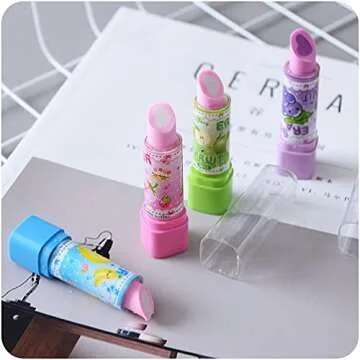 Balacoo 8Pcs Lipstick Erasers for Fun School Usage