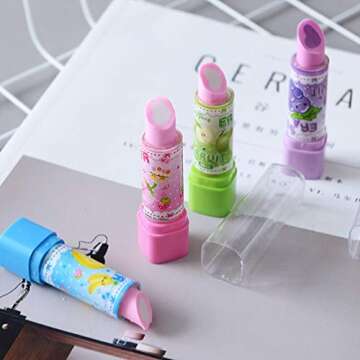 Balacoo 8Pcs Lipstick Erasers for Fun School Usage