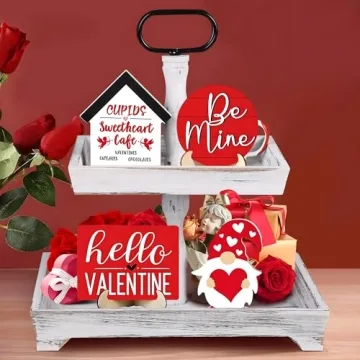 Eufrozy Rustic Tiered Tray Stand for Kitchen Decor