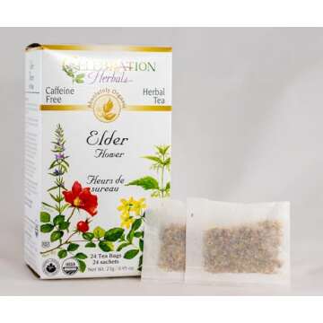 Celebration Herbals Organic Elder Flower Tea Bags - 24 Count